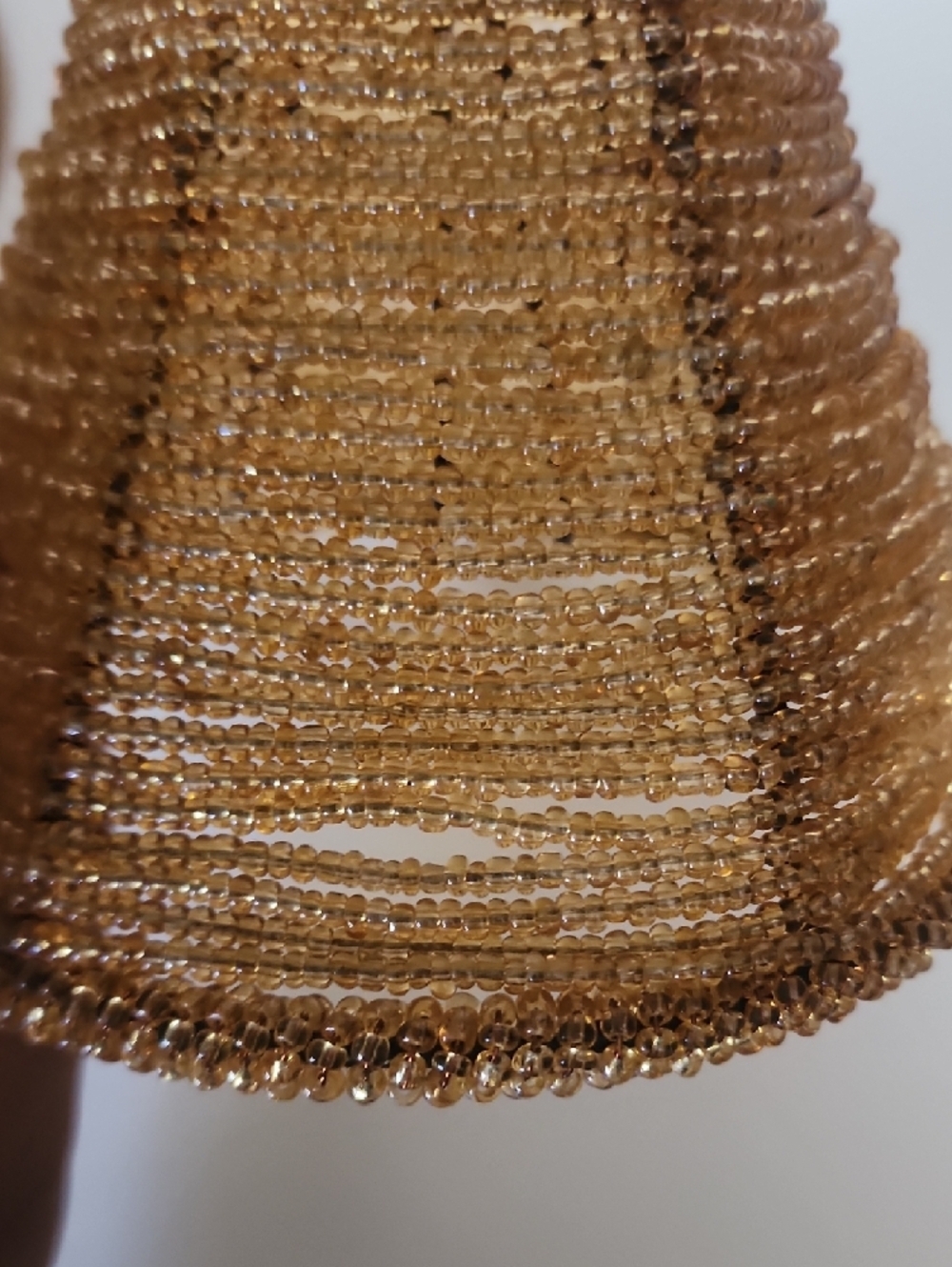 Vintage Glass Seed Beaded Lamp Shades 2 Boho Coastal Natural Fiber Small Shades - Picture 8 of 12